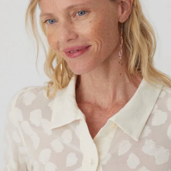 nice things by Paloma S. Leaves Jacquard Shirt Ecru - Picture 4 of 5